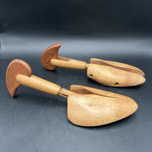 RARE Vintage Wood Shoe Trees Stretcher Wooden Thread READ Brighton MA